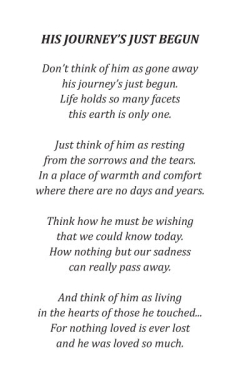 Verse or poem for back of memorial card18