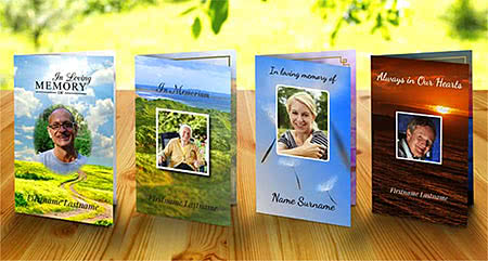 Air Bubbles Trifold Funeral Program Template