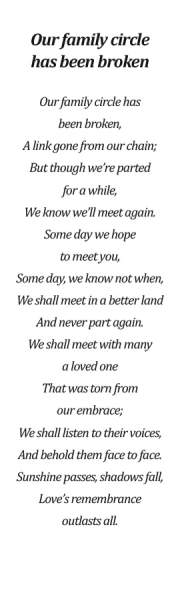 Verse or poem for back of memorial bookmark11