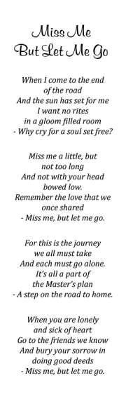 Verse or poem for back of memorial bookmark19