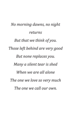 Verse or poem for back of memorial card30