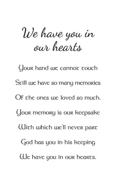 Verse or poem for back of memorial card32