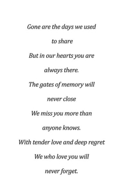 Verse or poem for back of memorial card35