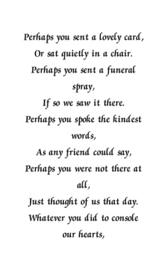 Verse or poem for back of memorial card38
