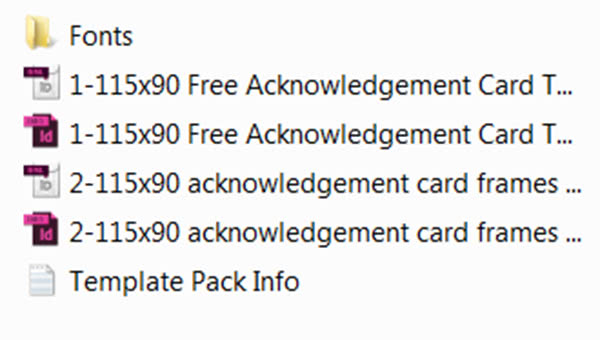 Acknowledgement card template download - files and folders.