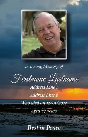 Scenic wallet memorial card - front