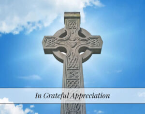 ACF12 - folding acknowledgement card with Celtic cross - Front