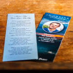 front and back of memorial bookmark