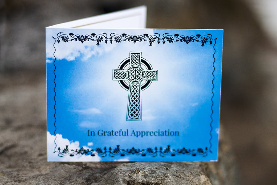 Folding Acknowledgement Card ACF11 with Celtic Cross