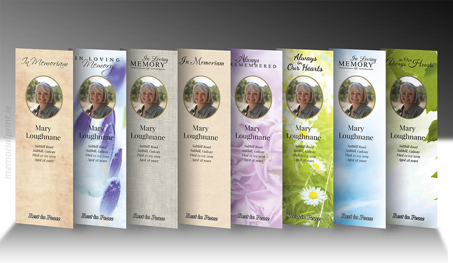 Funeral Bookmarks Template Free from memorialprint.ie