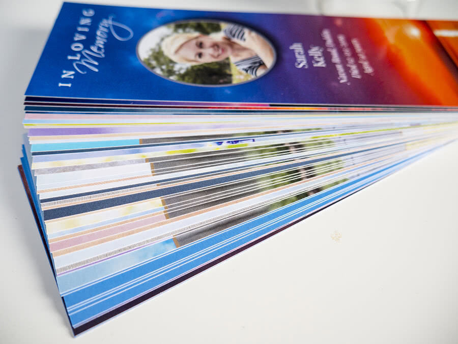 Stack of bookmarks showing choice of design