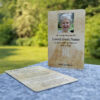 MPW-20 Wallet Memorial Card with old paper background and stylised Irish landmarks